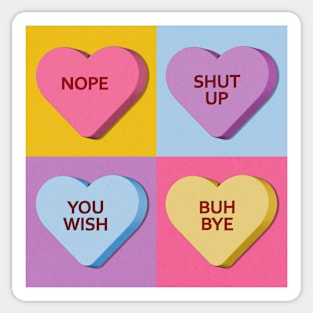 Mean Candy Hearts for Valentines Day Sticker